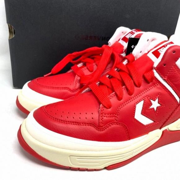 Converse Weapon CX Varsity Leather Shoes Women's Red 172355C Sneakers Mid White - Picture 9 of 12